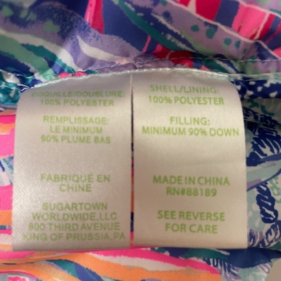 Lilly Pulitze Elyn Down Vest Blue Puffer Vest - Picture 8 of 12